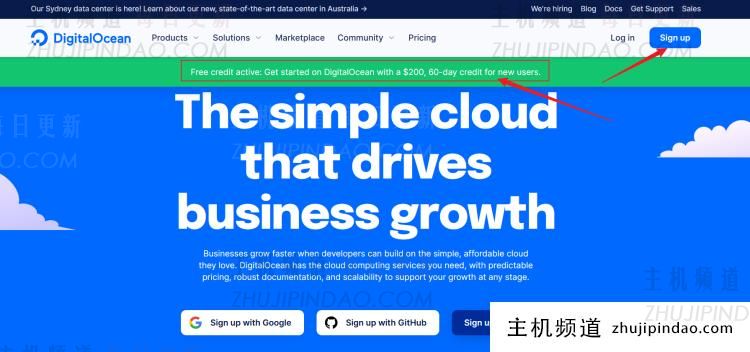 DigitalOcean新用户福利:免费领取$200赠金(60天有效期),附完整申请激活教程-主机频道 DigitalOcean新用户福利:免费领取$200赠金(60天有效期),附完整申请激活教程-主机频道