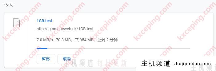 APEWEB挪威VPS电信下载速度测试