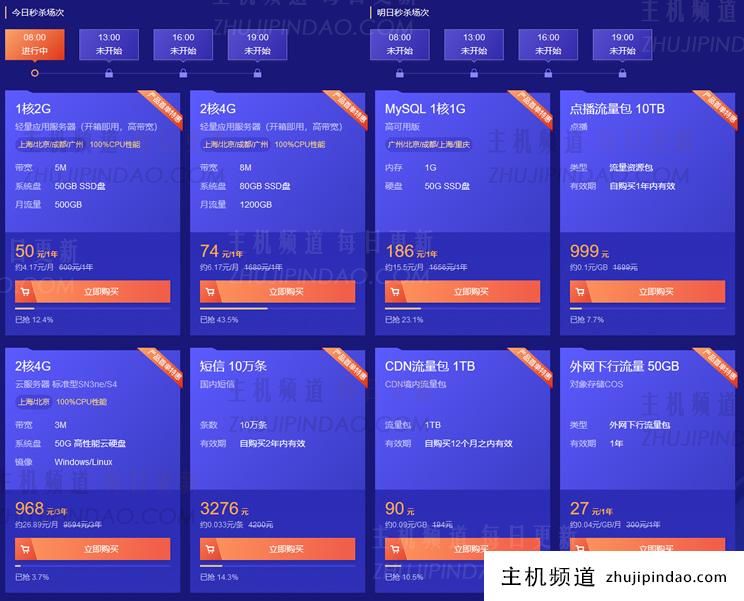 腾讯云服务器首单新客爆款促销 2G5M轻量服务器低至年50元