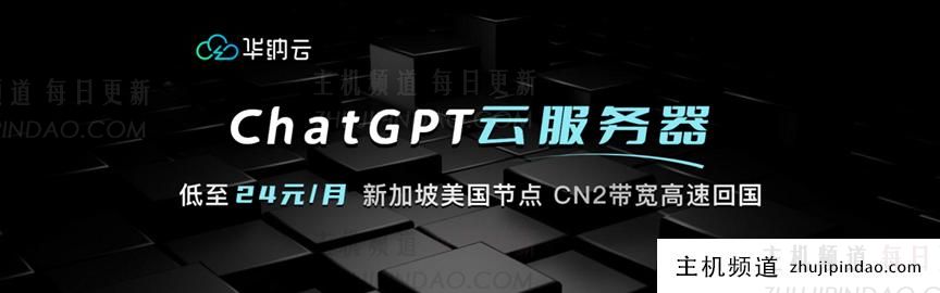 华纳云：ChatGPT云服务器低至24元/月，CN2带宽高速回国，美国/新加坡节点可选