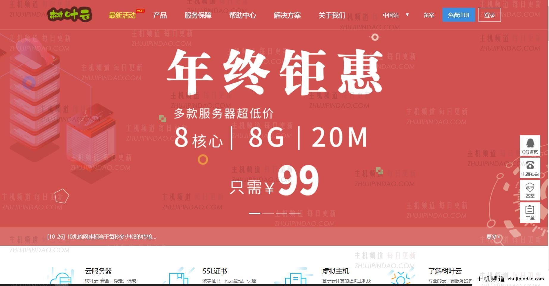 树叶云：枣庄高防服务器100G防御2核4G5M，仅80/月,第1张