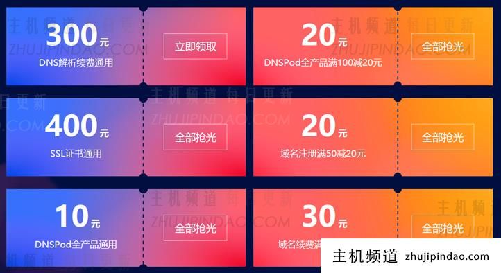 DNSPOD年终回馈活动 领取代金券可以享受免费域名 - 第1张