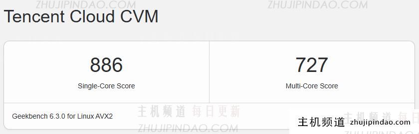 腾讯云德国法兰克福200M锐驰型轻量Geekbench 6测试