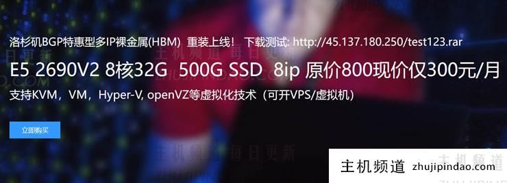 标准互联洛杉矶裸金属特价活动 - 8核 32G 500G 100M带宽 200/月 - 第1张