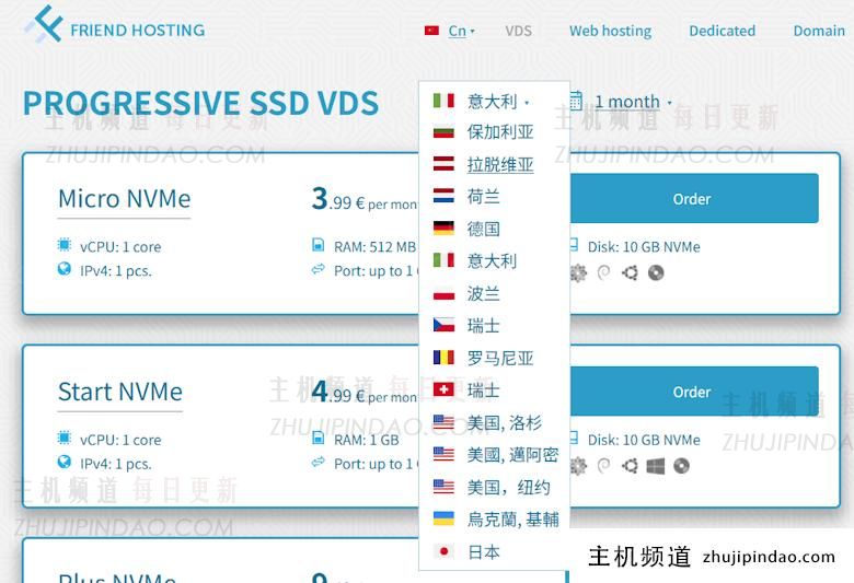 FriendHosting 欧洲VPS新增意大利机房 最高1Gbps带宽不限制流量 - 第1张